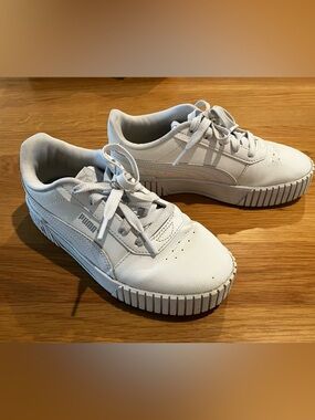 Puma Kids White Low-Top Lace Sneakers